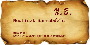 Neuliszt Barnabás névjegykártya