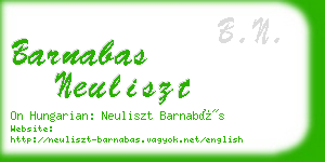 barnabas neuliszt business card